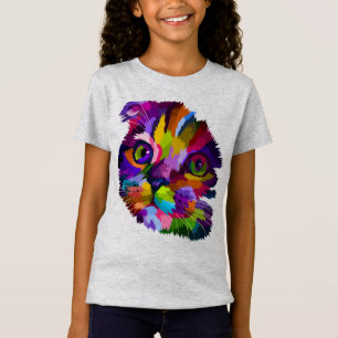 Camiseta Arte de Pop de Kitten com várias cores