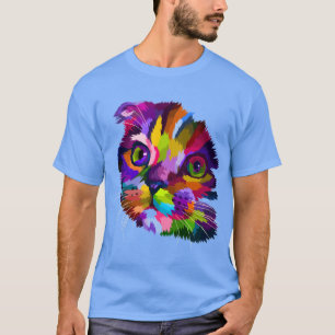 Camiseta Arte de Pop de Kitten com várias cores