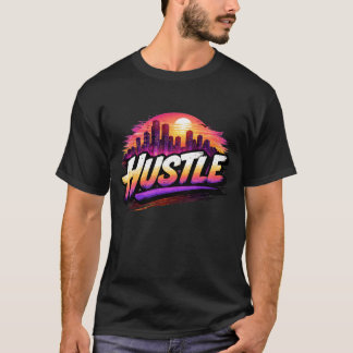 Camiseta Arte de pôr do sol da cidade Hustle Retro Synthwav