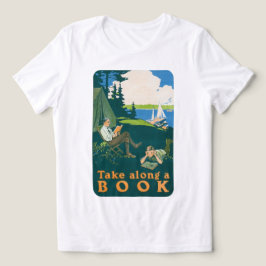 Camiseta Arte de Poster Antigo Leve um Livro