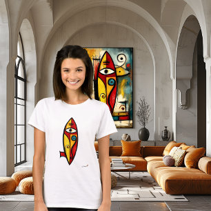 Camiseta Arte de Prancha de Surf Expressionista Abstrata –