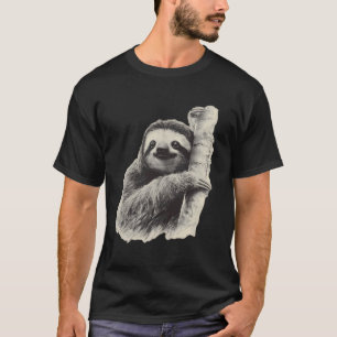 Camiseta Arte de Preguiça Amante de Animais Arte Gráfica Tr