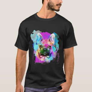 Camiseta Arte de Pug em Aquarela Pug Artístico Pug Colorido