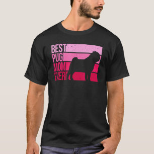 Camiseta Arte de Pug Fofo Para Mãe Mulheres Raça Pet Cão Ca