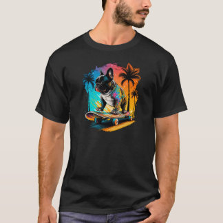 Camiseta Arte de Pug Pawesome Patinando: Canino Adorável so