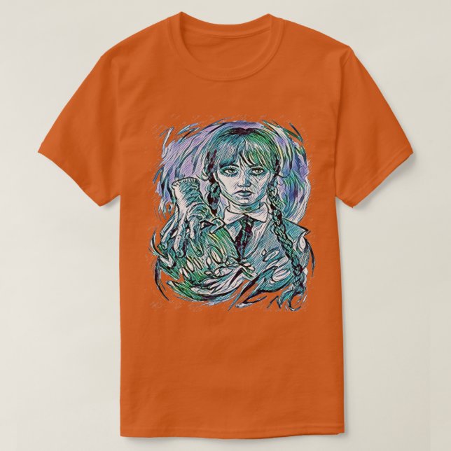Camiseta arte de quarta-feira (Frente do Design)