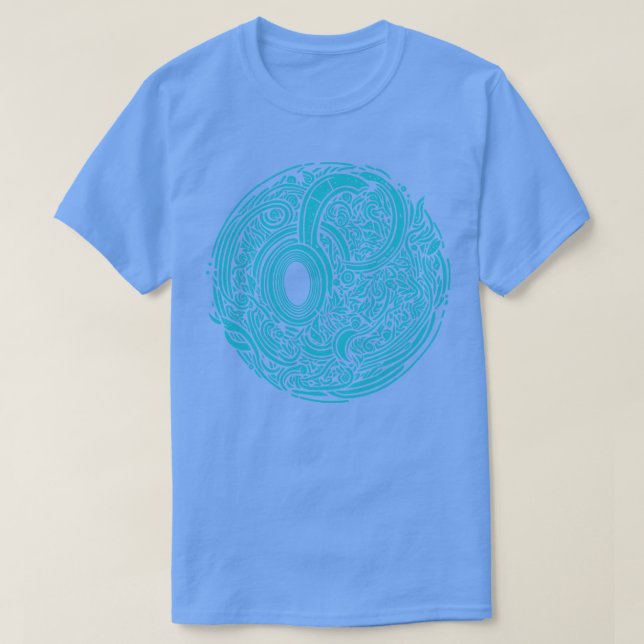 Camiseta Arte de rabisco azul (Frente do Design)