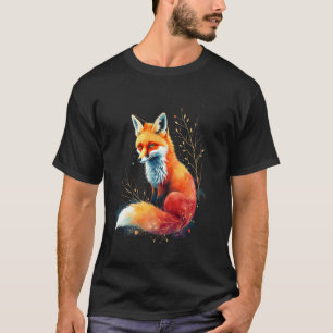 Camiseta Arte de raposa em aquarela