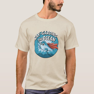 Camiseta Arte de Ray Adorável para Amantes do Oceano