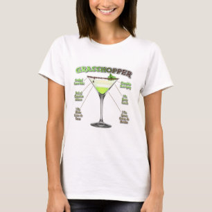 Camiseta Arte de receita de coquetel GRASSHOPPER