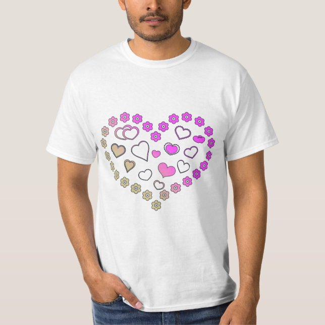 Camiseta Arte de recorte com gradiente rosa e dourado (Frente)