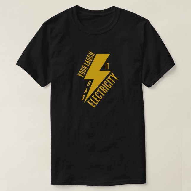 Camiseta Arte de Relâmpago de Riso Elétrico (Frente do Design)