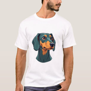 Camiseta Arte de retrato de Dachshund vintage Ilustração de
