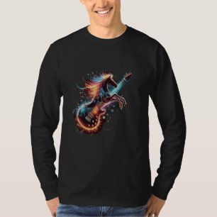 Camiseta Arte de Rocha Equina Elétrica Fantasia Colorida Di