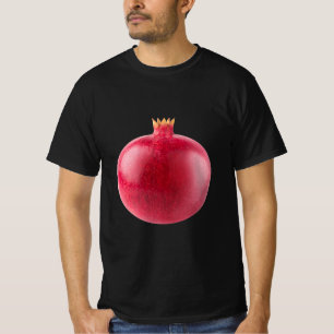 Camiseta Arte de Romã Vermelha Fresca e Inteira, Alimento S