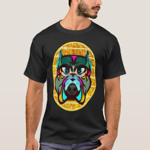 Camiseta Arte de Rosto de Cachorro-Pet Americano
