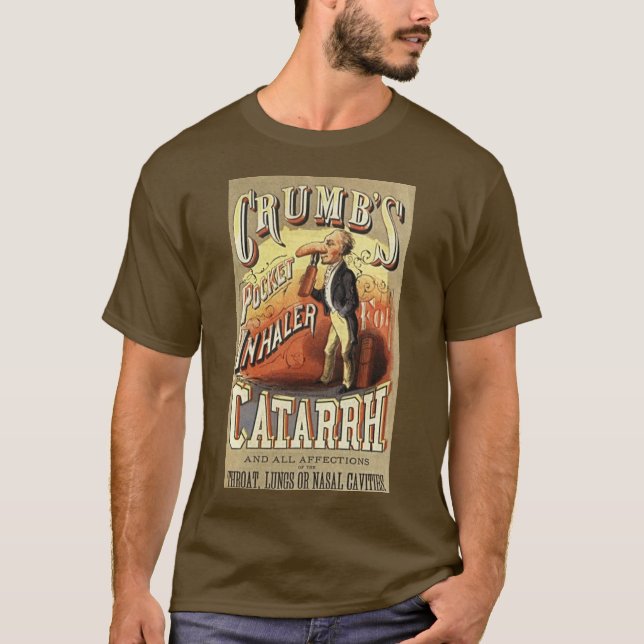 Camiseta Arte de Rótulo Antigo, Inalador de Asma de Bolso d (Frente)