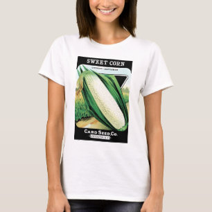 Camiseta Arte de rótulo de pacote de sementes vintage, milh