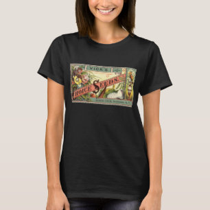 Camiseta Arte de rótulo de pacote de sementes vintage, seme
