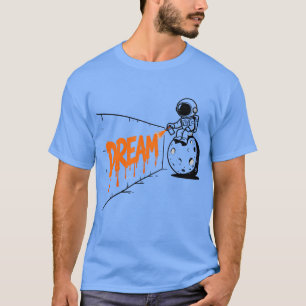 Camiseta Arte de Rua Astronauta Grafite de Sonho Design