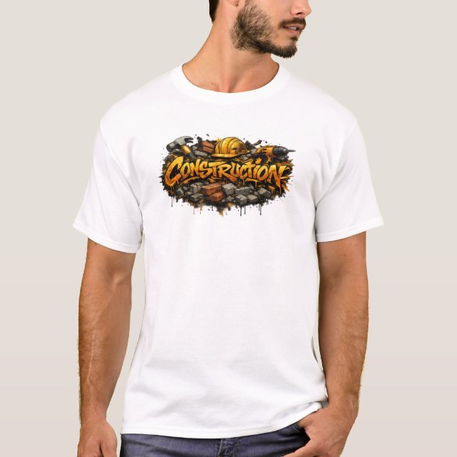Camiseta Arte de Rua Estilo Grafite de Construção (Frente)