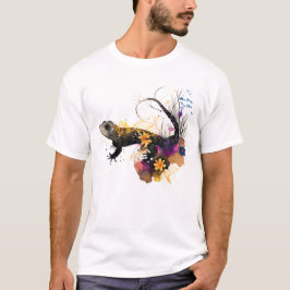 Camiseta Arte de Salamandra Preta