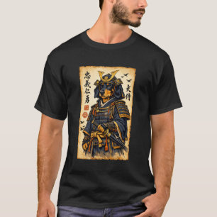 Camiseta Arte de Samurai Dachshund Japonês Vintage