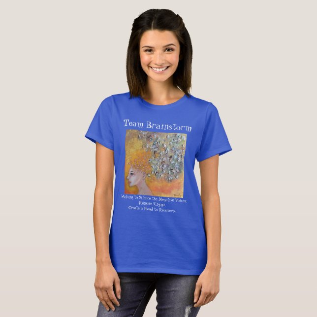 Camiseta Arte de Sensibilização para a Saúde Mental da Equi (Frente Completa)