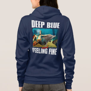 Camiseta Arte de Sereia de Oceano Azul Sentimental