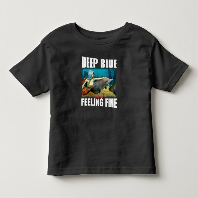 Camiseta Arte de Sereia de Oceano Azul Sentimental (Frente)