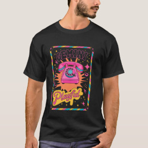 Camiseta Arte de signo do zodíaco para telefone Gêmeos Retr