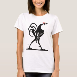 Camiseta Arte de Silhueta de Galo Abstrato