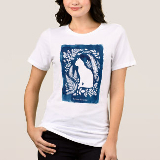 Camiseta Arte de Silhueta de Gato Botânico Perda de Animal