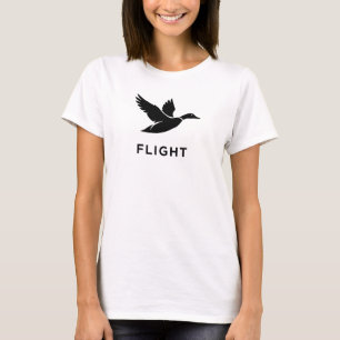 Camiseta Arte de Silhueta de Pato Voador Minimalista FLIGHT