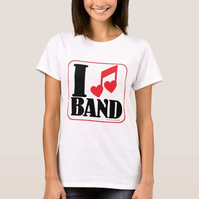 Camiseta Arte de Slogan de Música Divertida da Banda I Hear (Frente)