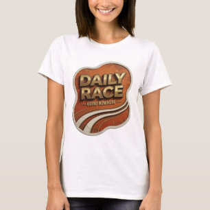 Camiseta Arte de slogan dourado atraente CORRIDA DIÁRIA SEM