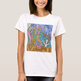 Camiseta Arte de Tartaruga Marinha Psicodélica