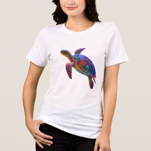 Camiseta Arte de Tartaruga Marinha Radiante - Réptil Subaqu