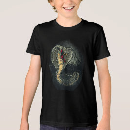 Camiseta Arte de Tatuagem de Cobra Feroz na Selva Escura