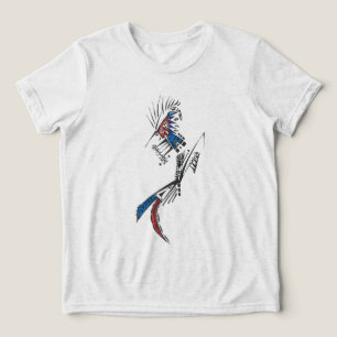 Camiseta Arte de Tatuagem Tribal Abstrata Colorida de Viaja