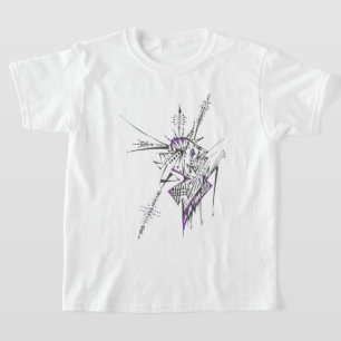 Camiseta Arte de Tatuagem Tribal Abstrata Colorida Ecletica