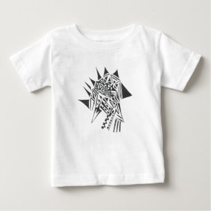 Camiseta Arte de Tatuagem Tribal Abstrata Preta e Branca co