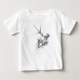 Camiseta Arte de Tatuagem Tribal Abstrata Preta e Branca do