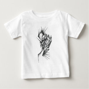 Camiseta Arte de Tatuagem Tribal Abstrata Preto e Branco