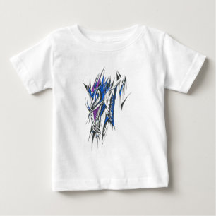 Camiseta Arte de Tatuagem Tribal Abstrato Colorido de Dragã