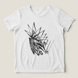 Camiseta Arte de Tatuagem Tribal Abstrato Preto Branco