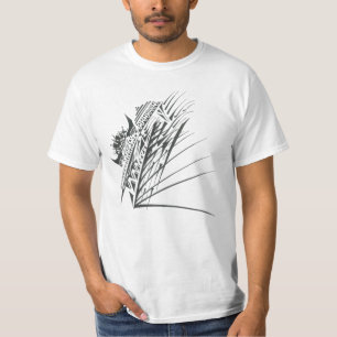 Camiseta Arte de Tatuagem Tribal Abstrato Preto e Branco