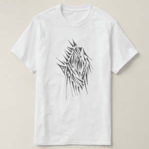 Camiseta Arte de Tatuagem Tribal Abstrato Preto e Branco Bá
