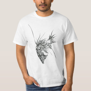 Camiseta Arte de Tatuagem Tribal Abstrato Preto e Branco Bo