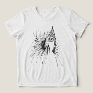 Camiseta Arte de Tatuagem Tribal Abstrato Preto e Branco Ga